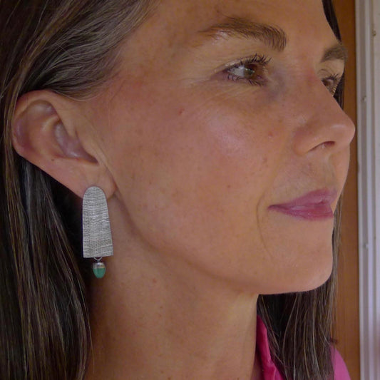 Chrysophrase Bullet Dangle Earrings - EMBRACING THE MOMENT