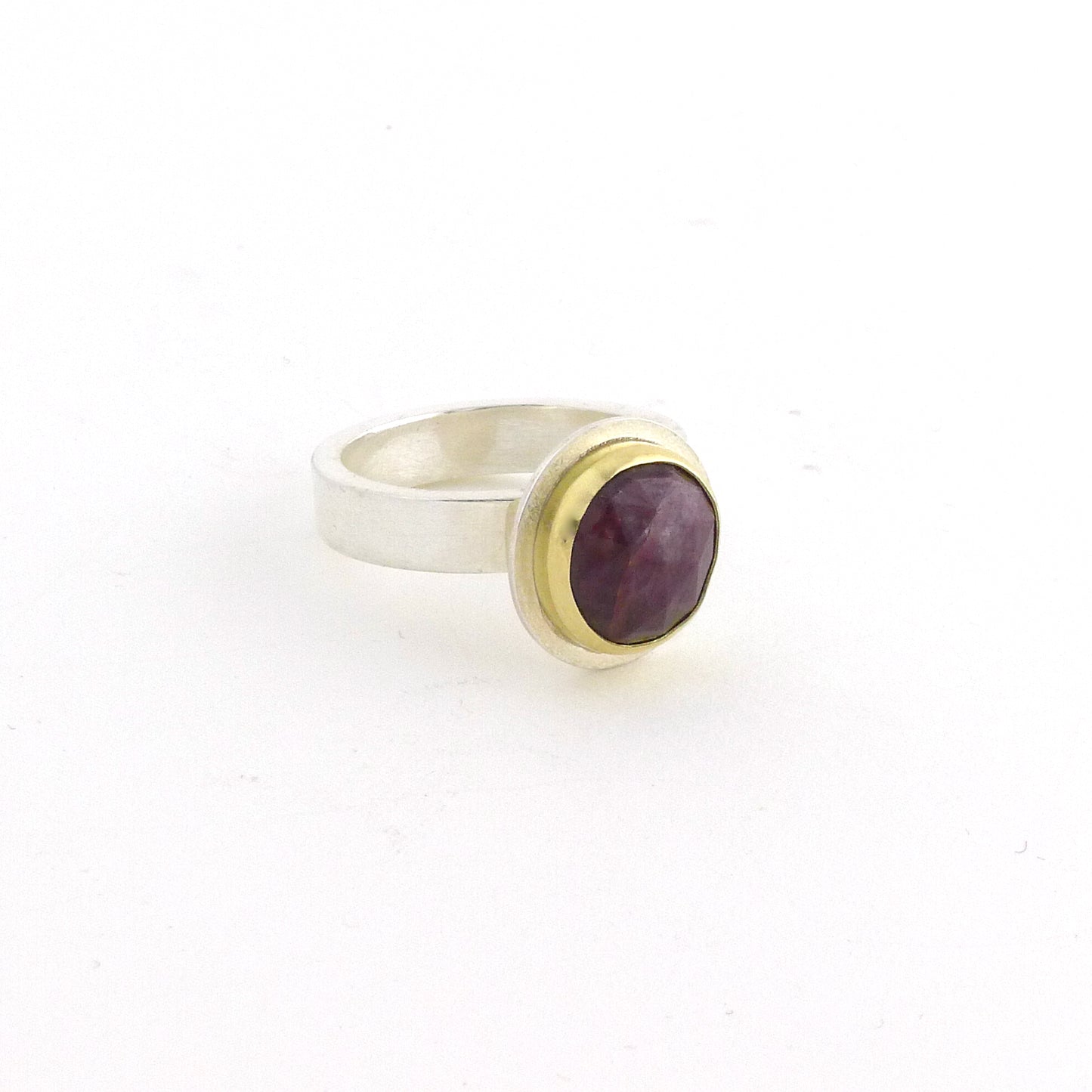 Faceted Ruby Ring