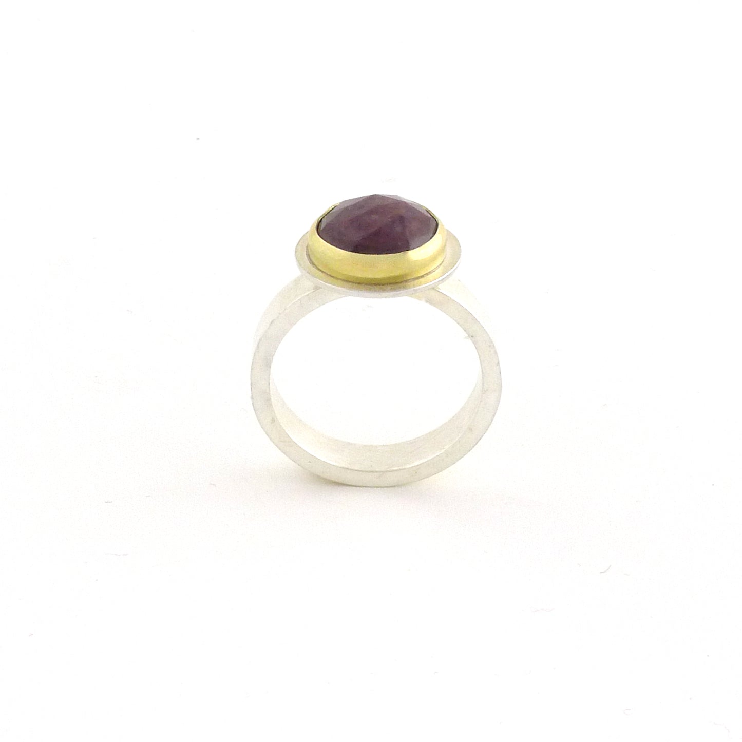 Faceted Ruby Ring