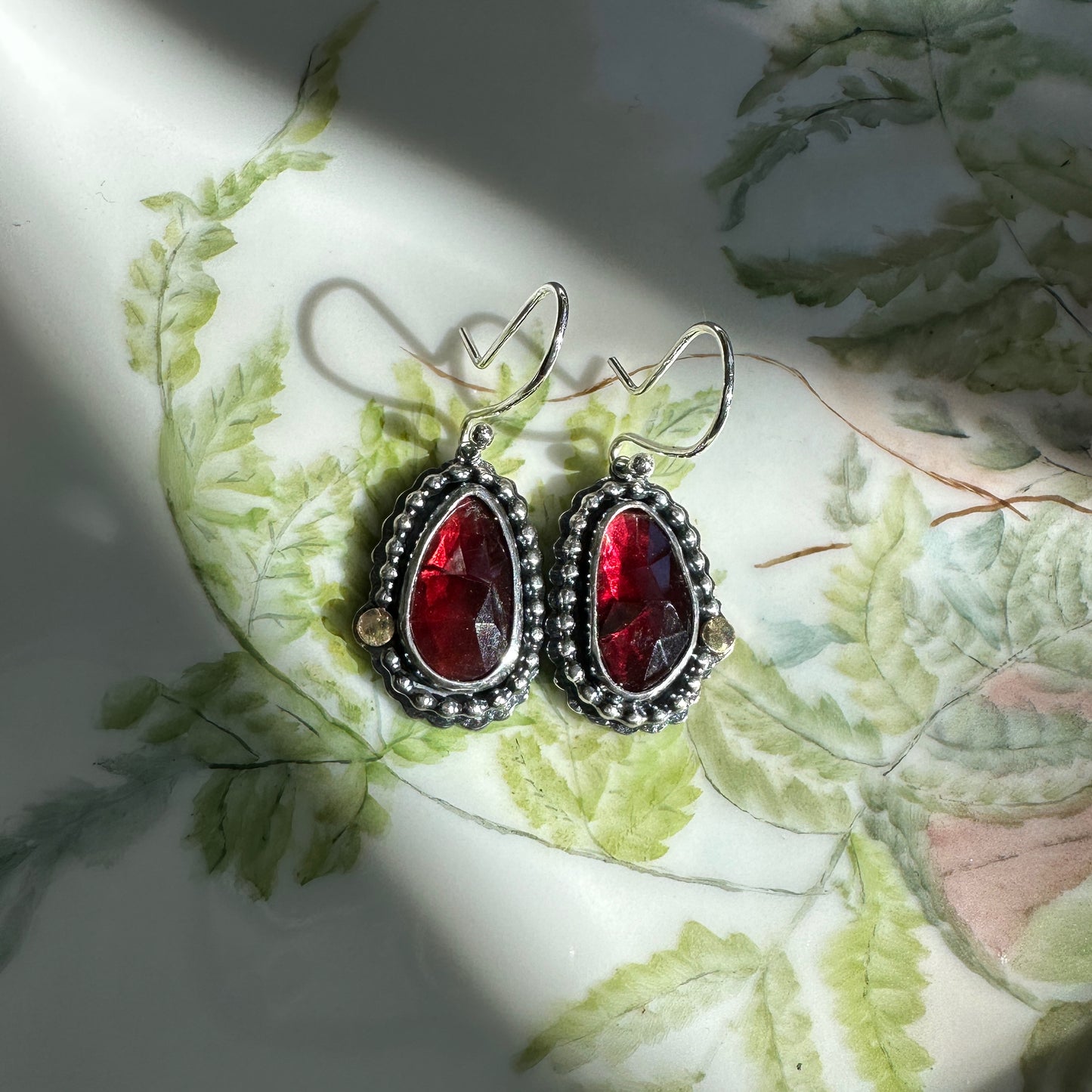 Faceted Garnet Earrings