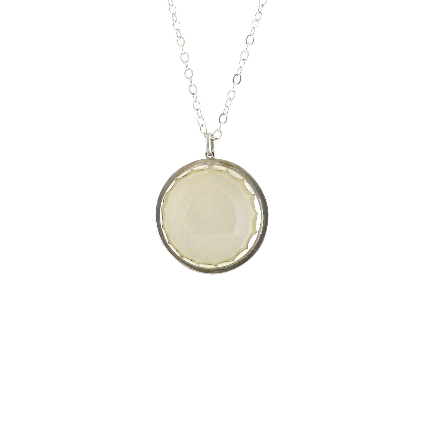 Faceted White Moonstone Pendant
