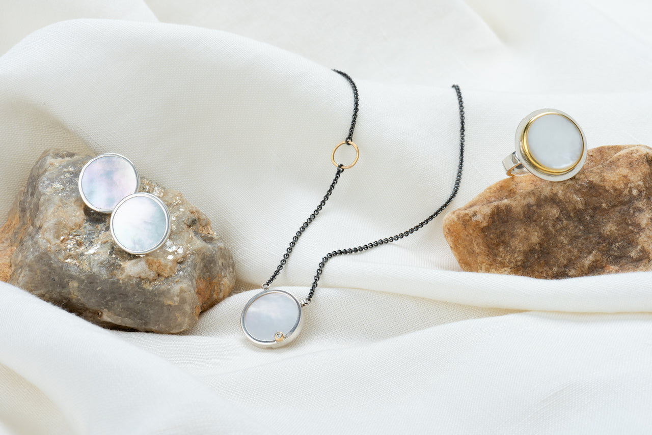 Mother of Pearl and Diamond Pendant