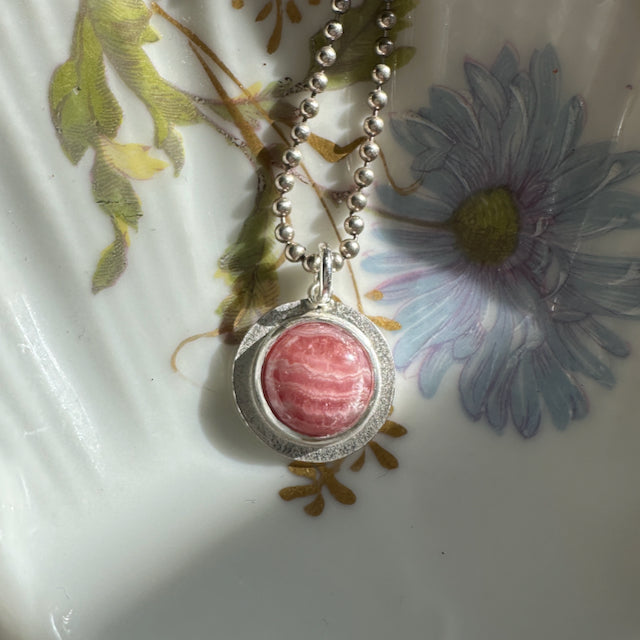 Joy Charm - Rhodochrosite Circle