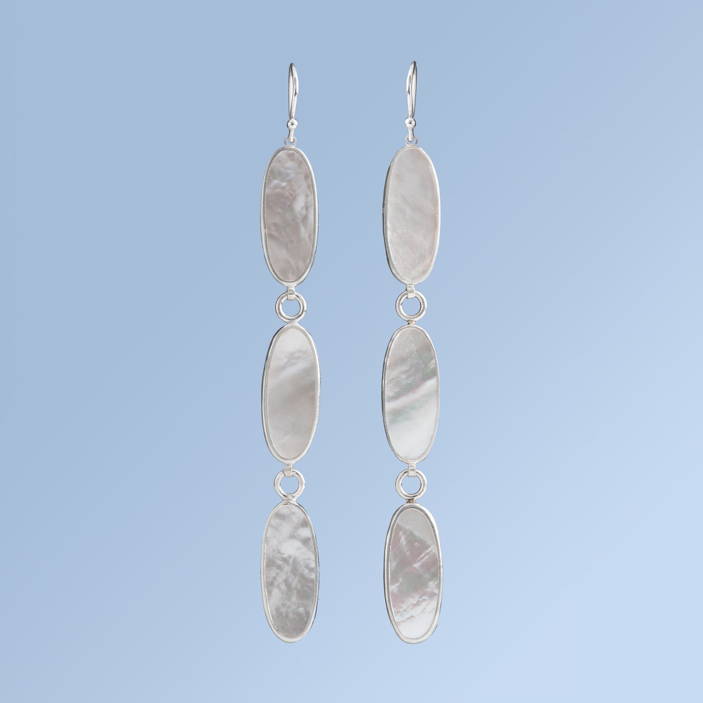 Triple Oval Mother of Pearl Earrings