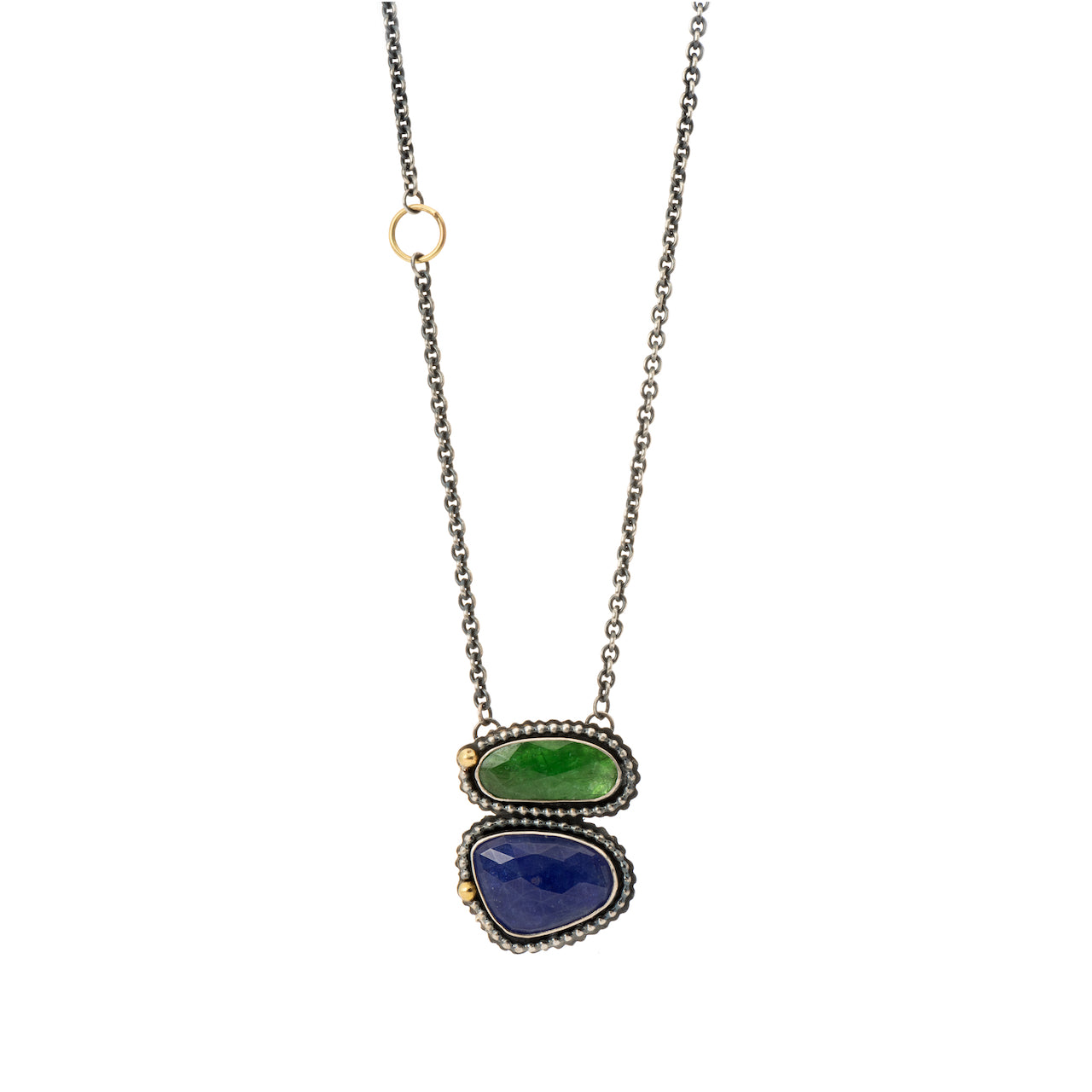 Faceted Tsavorite & Tanzanite Pendant