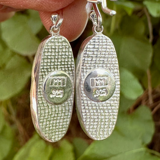 Oval Mother of Pearl and Sterling Silver Earrings