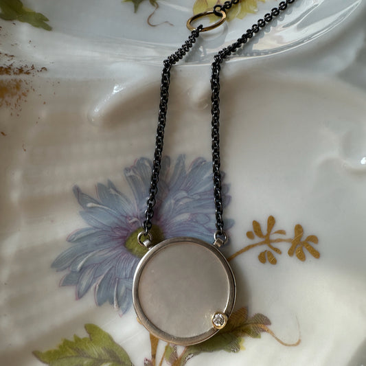 Mother of Pearl and Diamond Pendant