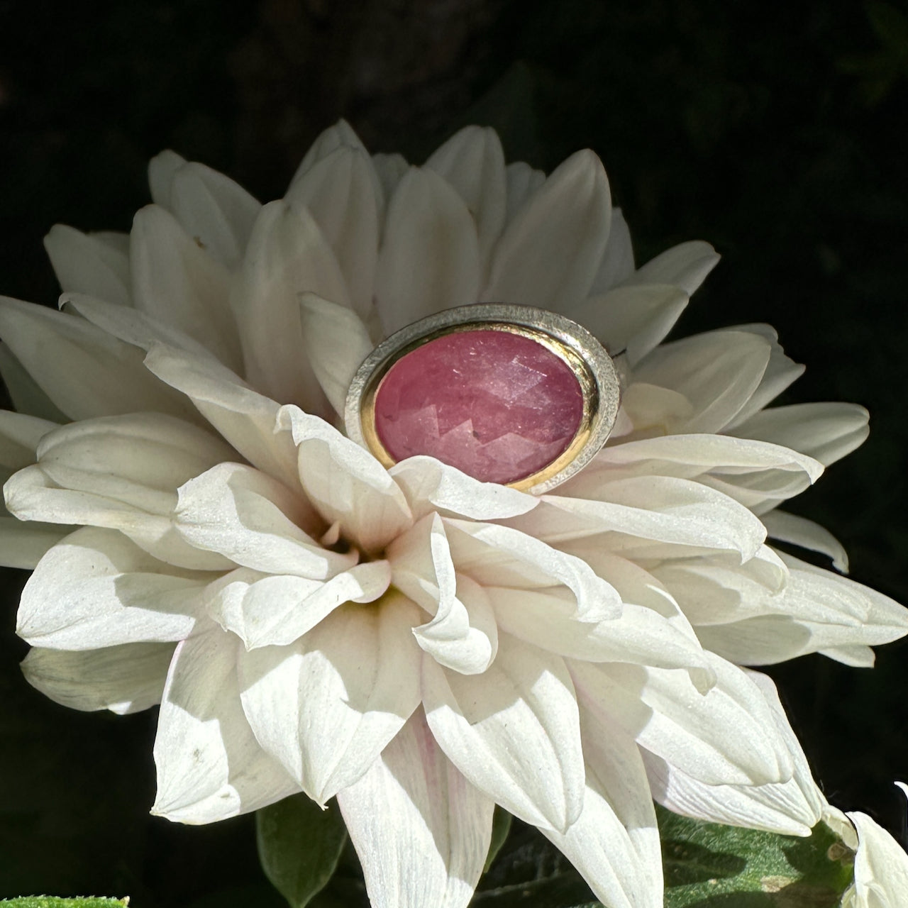 Rose Cut Pink Sapphire Ring