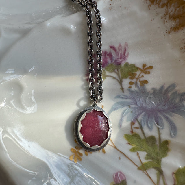 Rosecut Pink Sapphire Pendant