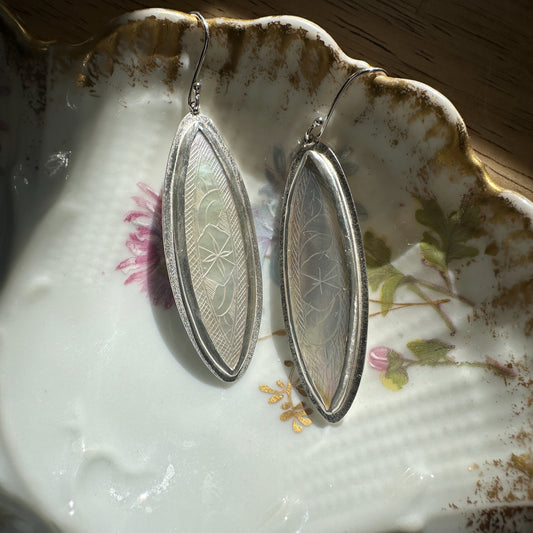 Symmetrical Mother of Pearl Earrings