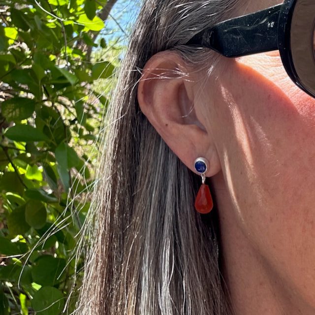Lapis Lazuli and Carnelian Earrings