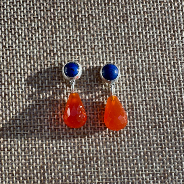 Lapis Lazuli and Carnelian Earrings