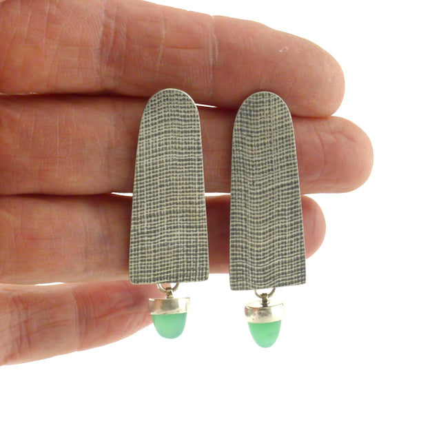Chrysophrase Bullet Dangle Earrings - EMBRACING THE MOMENT