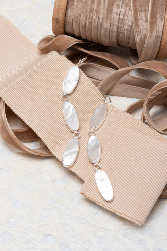 Triple Oval Mother of Pearl Earrings