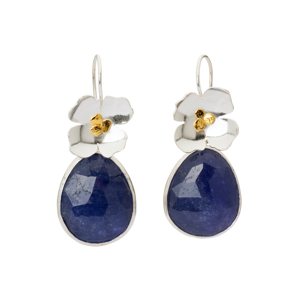 Tanzanite Flower Earrings