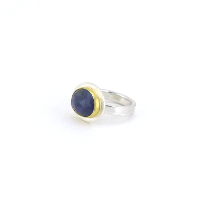 Faceted Blue Sapphire Ring